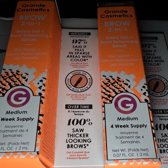 Grande Cosmetics GrandeBrow 2-in-1 Tinted Brow Gel Bundle of 2 Shade Medium - Picture 14 of 16